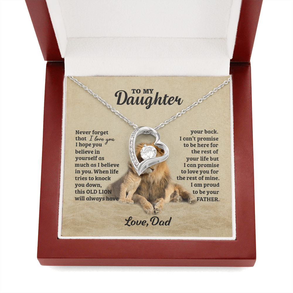 Personalized To My Daughter Gifts From Dad, To My Daughter Lion Dad And Daughter Necklace, Customized Father Daughter Gifts Love, Pendant Necklaces styles On Birthday, Christmas, Anniversary Shineon