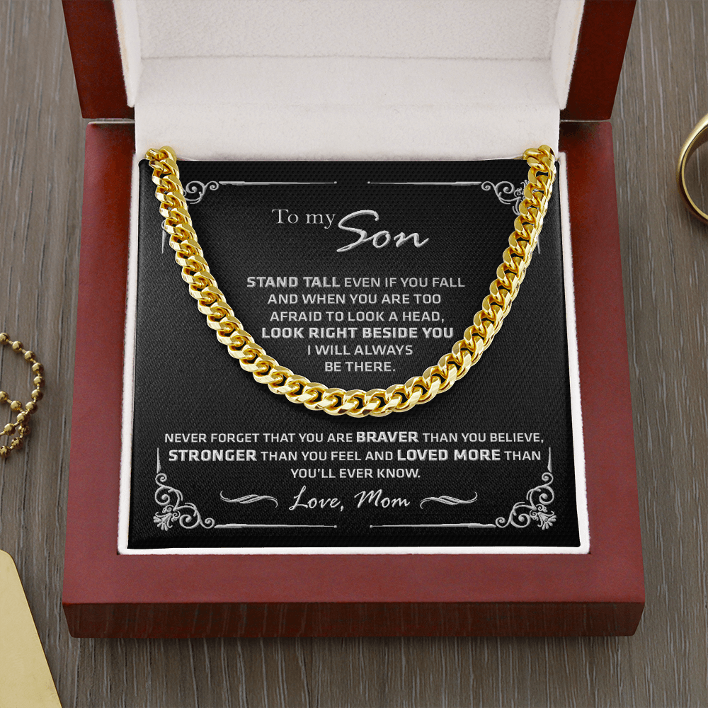 to My Son from Mom Necklace - Son Jewelry, Necklace Gift for Son from Mom, Small Cross Necklace for Men Boy, Cuban Chain Necklace for Son, Mother to Son Gifts, Gifts for Son Birthday #6