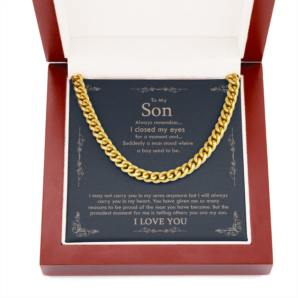 thanhsonneck-01 Korafina to My Son from Mom Necklace - Son Jewelry, Necklace Gift for Son from Mom, Small Cross Necklace for Men Boy, Cuban Chain Necklace for Son, Mother to Son Gifts, Gifts for Son Birthday #1