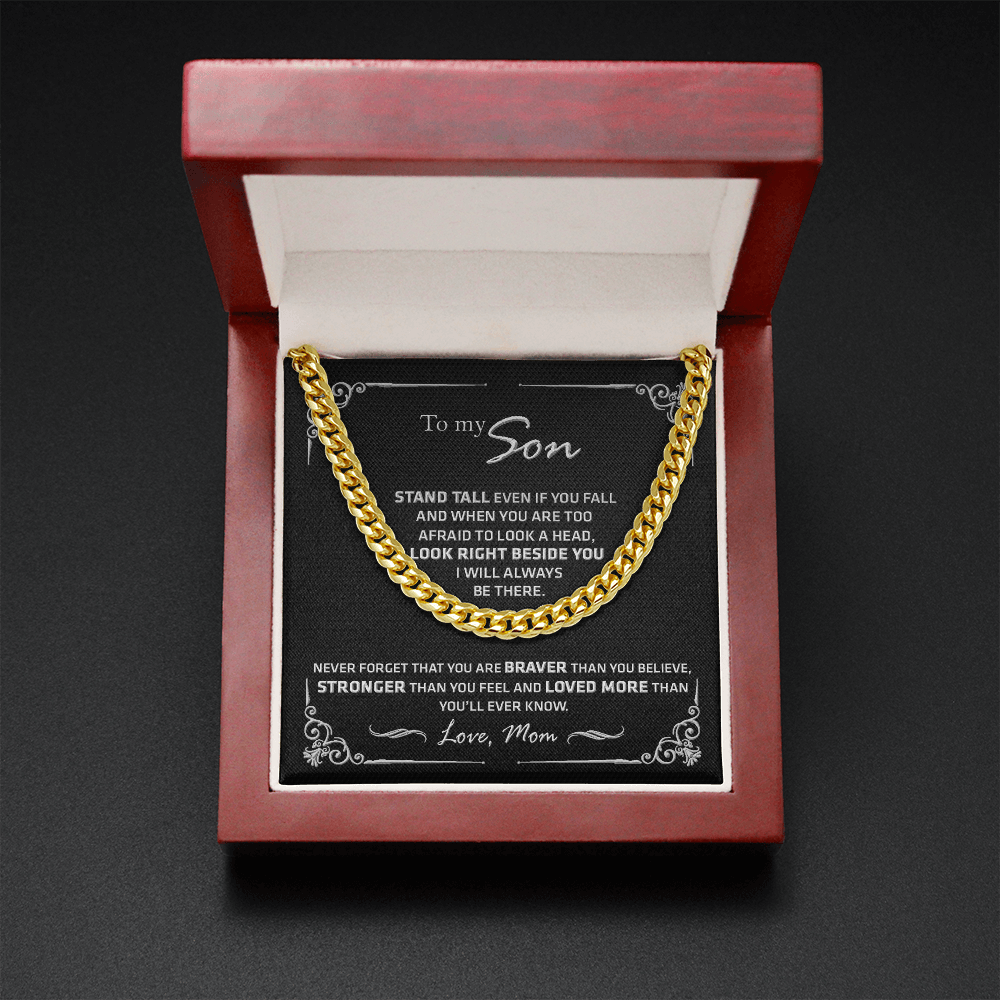 to My Son from Mom Necklace - Son Jewelry, Necklace Gift for Son from Mom, Small Cross Necklace for Men Boy, Cuban Chain Necklace for Son, Mother to Son Gifts, Gifts for Son Birthday #6