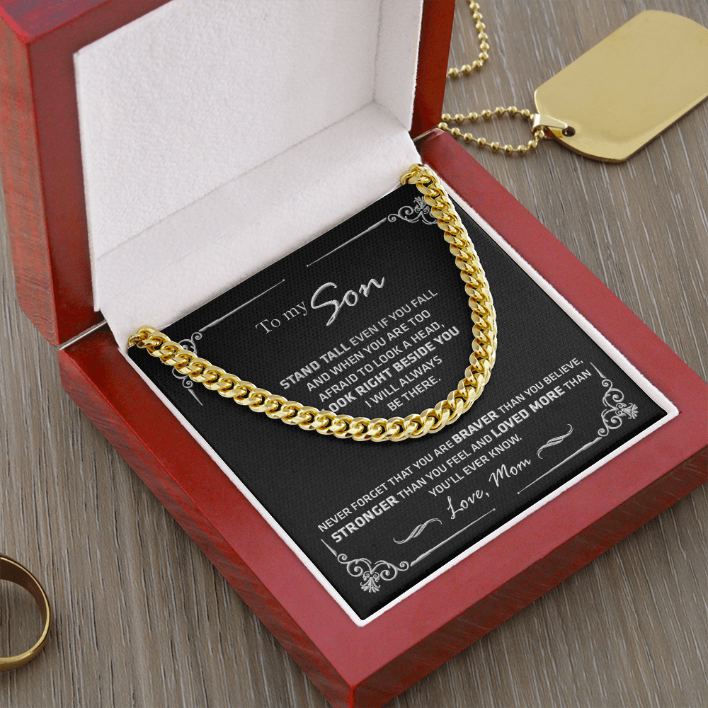 to My Son from Mom Necklace - Son Jewelry, Necklace Gift for Son from Mom, Small Cross Necklace for Men Boy, Cuban Chain Necklace for Son, Mother to Son Gifts, Gifts for Son Birthday #6