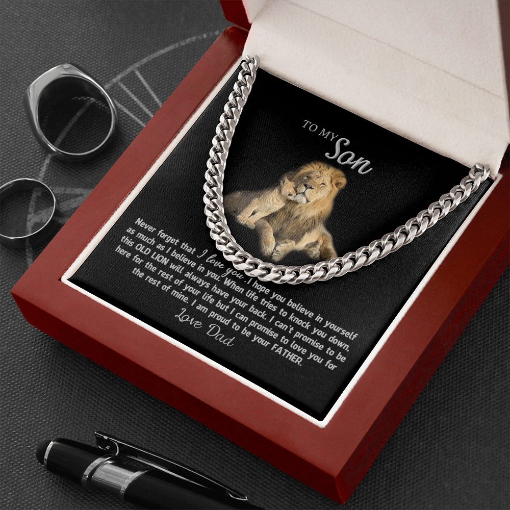 thanhsonlion-02 Personalized To My Son Gifts From Dad, To My Son, Lion Necklace for Son, Jewelry Son, Customized Father Son Gifts Love On Birthday Christmas, Anniversary Congratulations Grad, Senior Gift