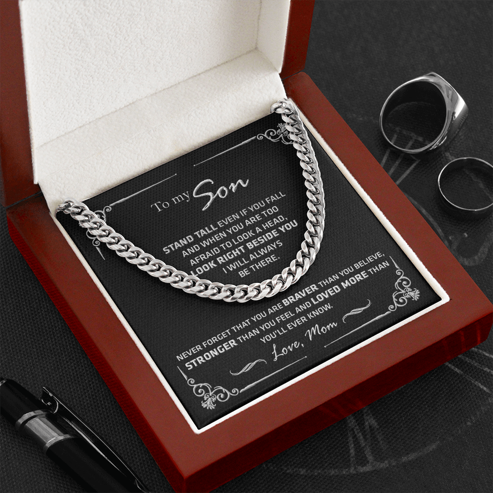 to My Son from Mom Necklace - Son Jewelry, Necklace Gift for Son from Mom, Small Cross Necklace for Men Boy, Cuban Chain Necklace for Son, Mother to Son Gifts, Gifts for Son Birthday #6
