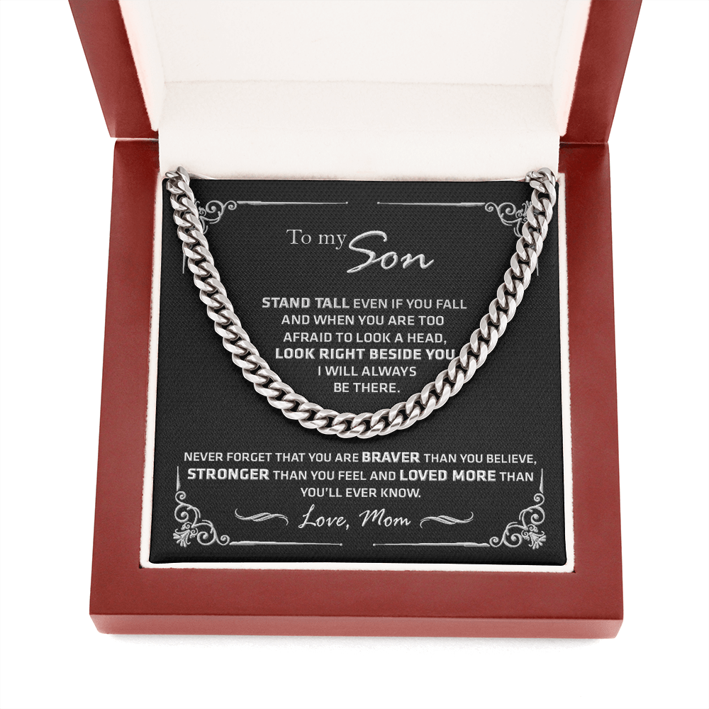 to My Son from Mom Necklace - Son Jewelry, Necklace Gift for Son from Mom, Small Cross Necklace for Men Boy, Cuban Chain Necklace for Son, Mother to Son Gifts, Gifts for Son Birthday #6