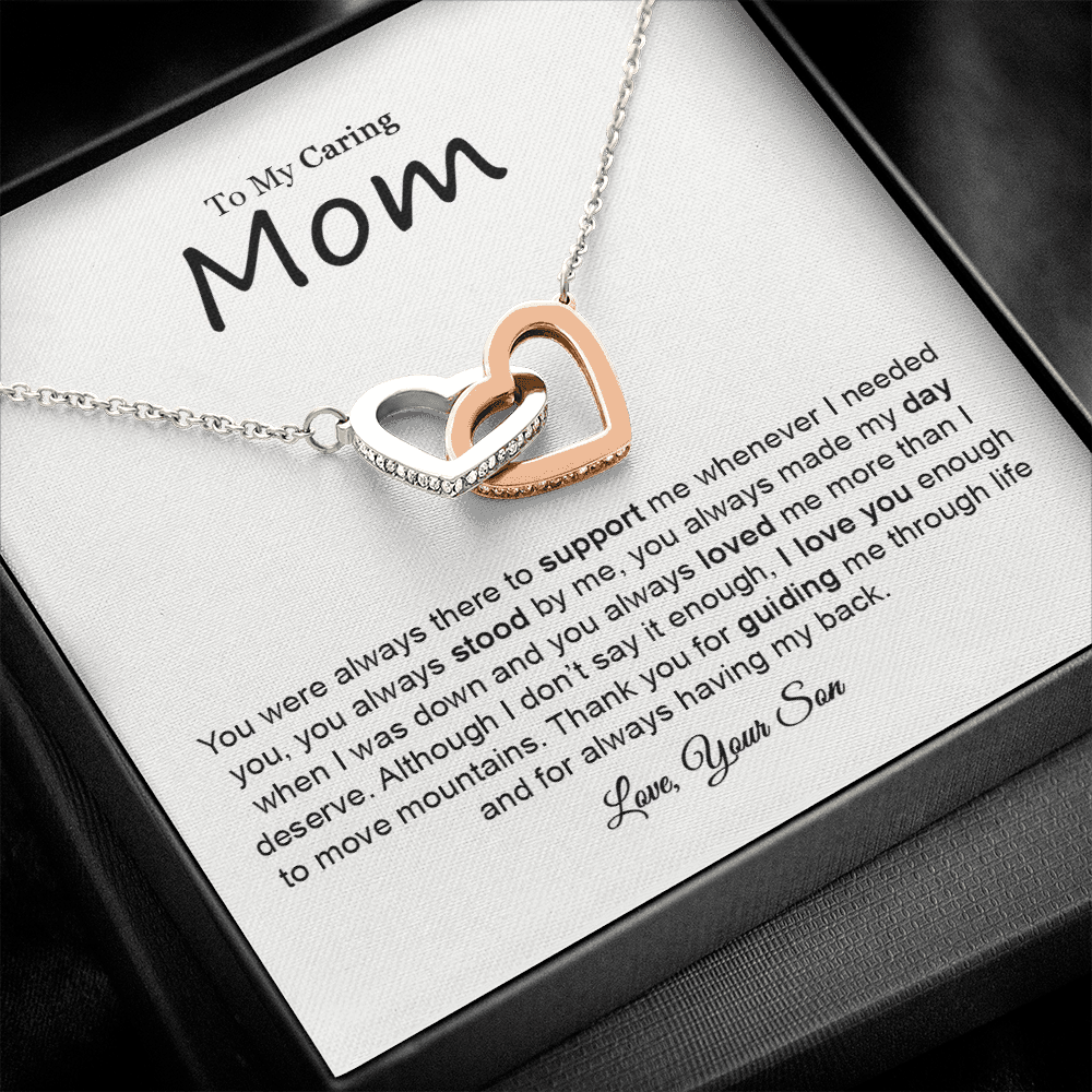 10 Mom daughter 2 trai tim necklace