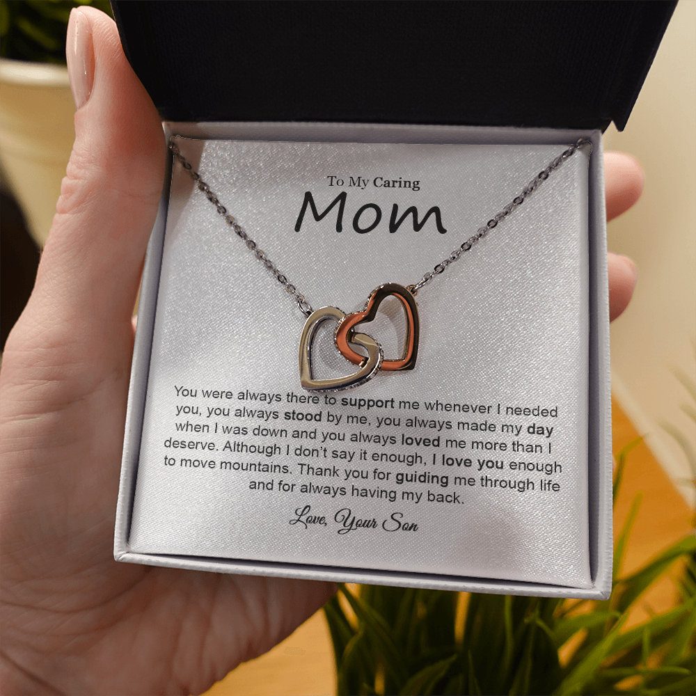 10 Mom daughter 2 trai tim necklace
