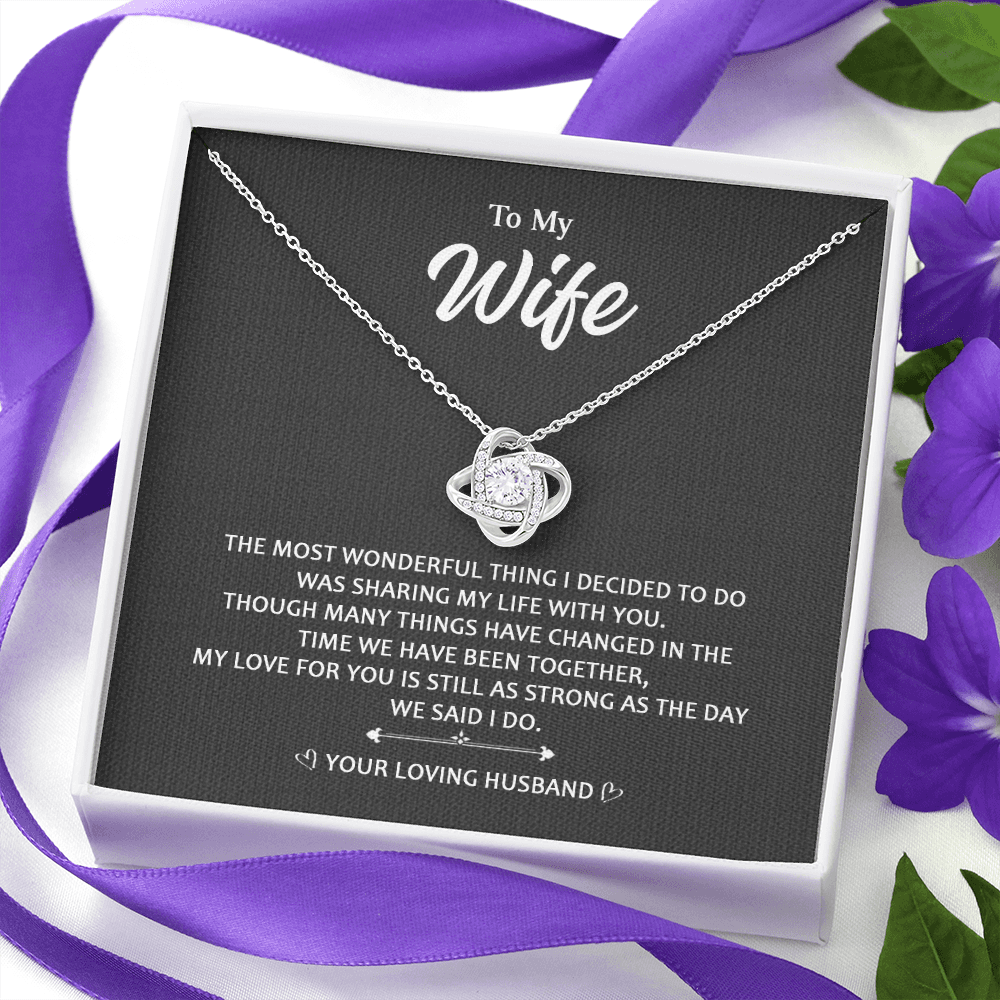 To My Wife 2 Love Knot Necklaces With Box Card 001