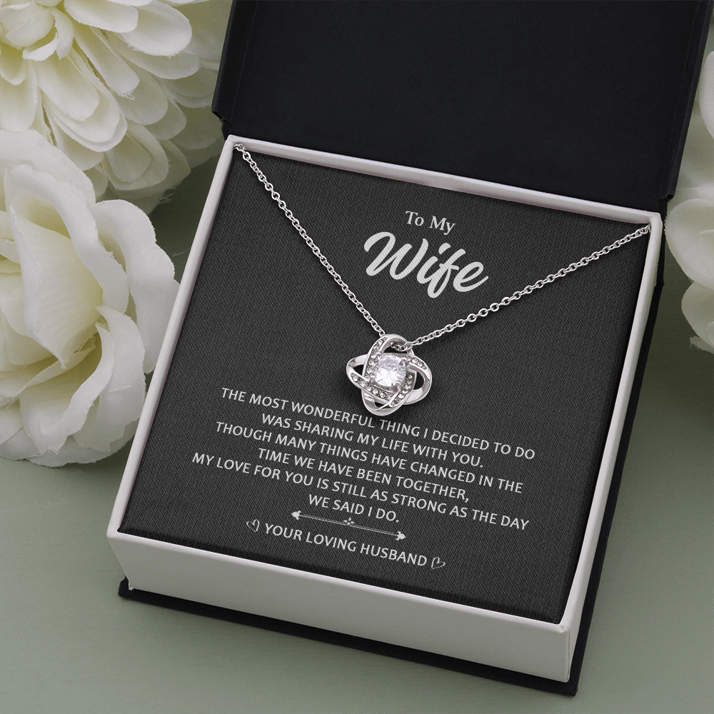 To My Wife 2 Love Knot Necklaces With Box Card 001