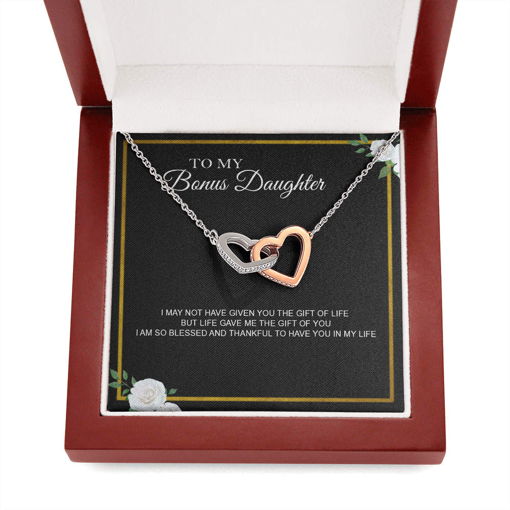 To My Bonus Daughter Necklace Heart Pendant I May Not Have Given You the Gift of Life But Life Gave Me the Gift of You
