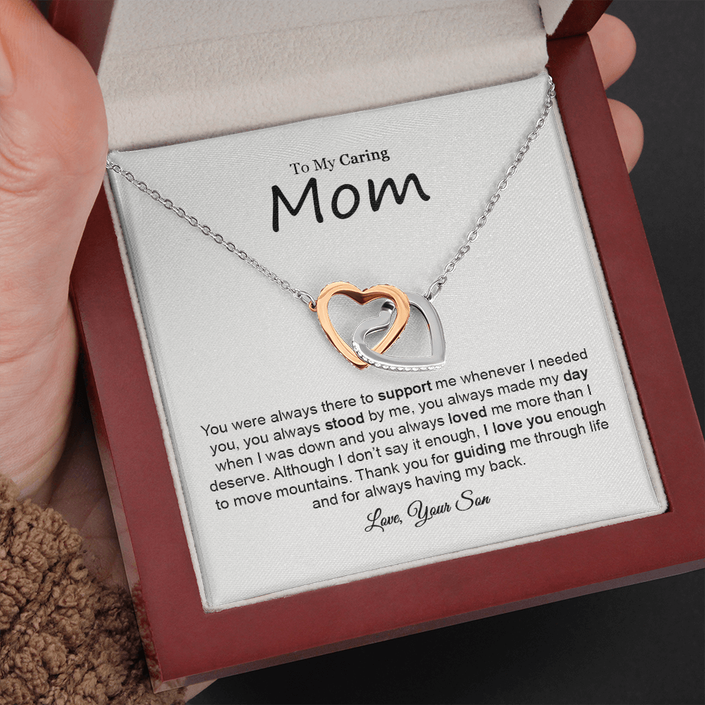 10 Mom daughter 2 trai tim necklace
