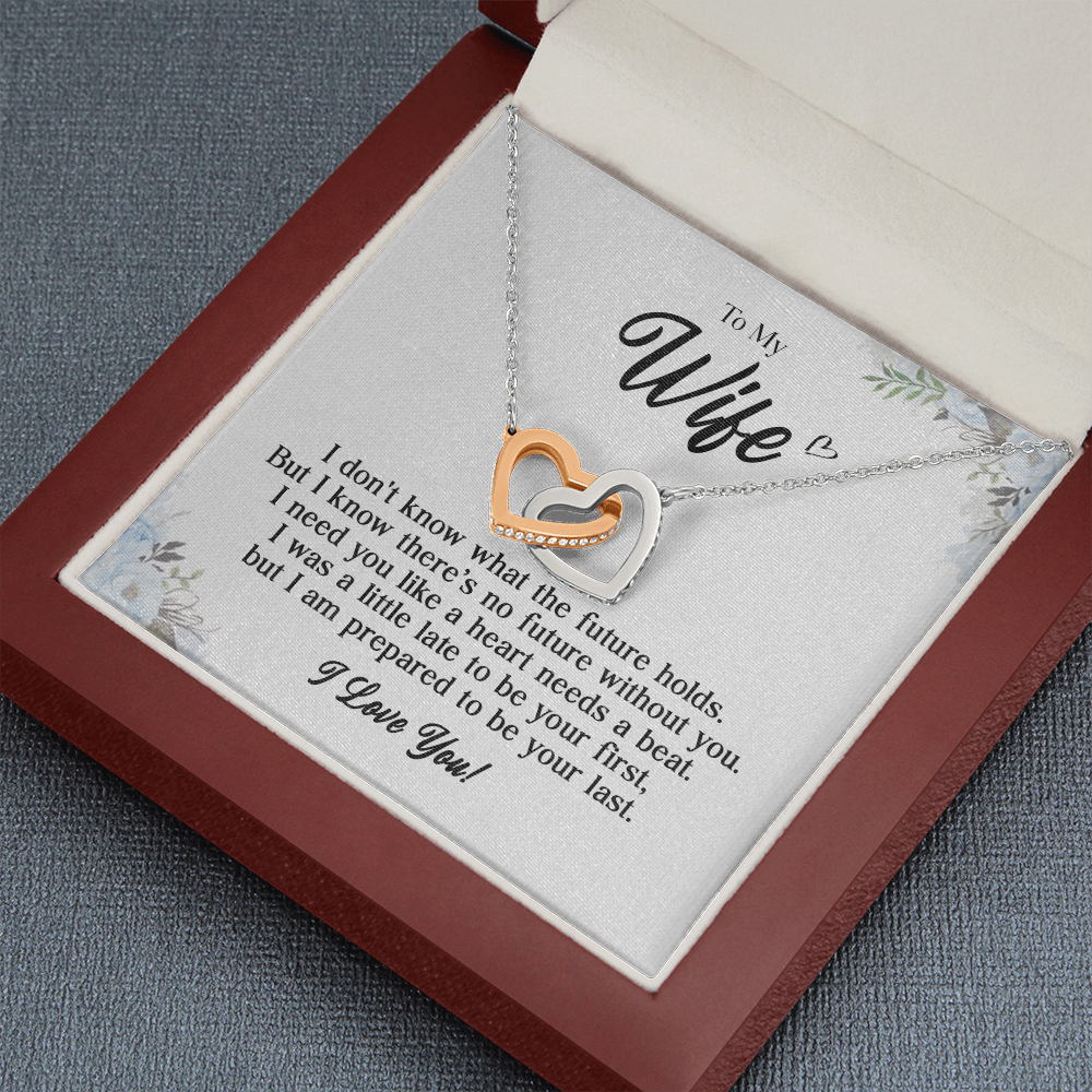 To My Wife 4 Mom daughter 2 trai tim necklace