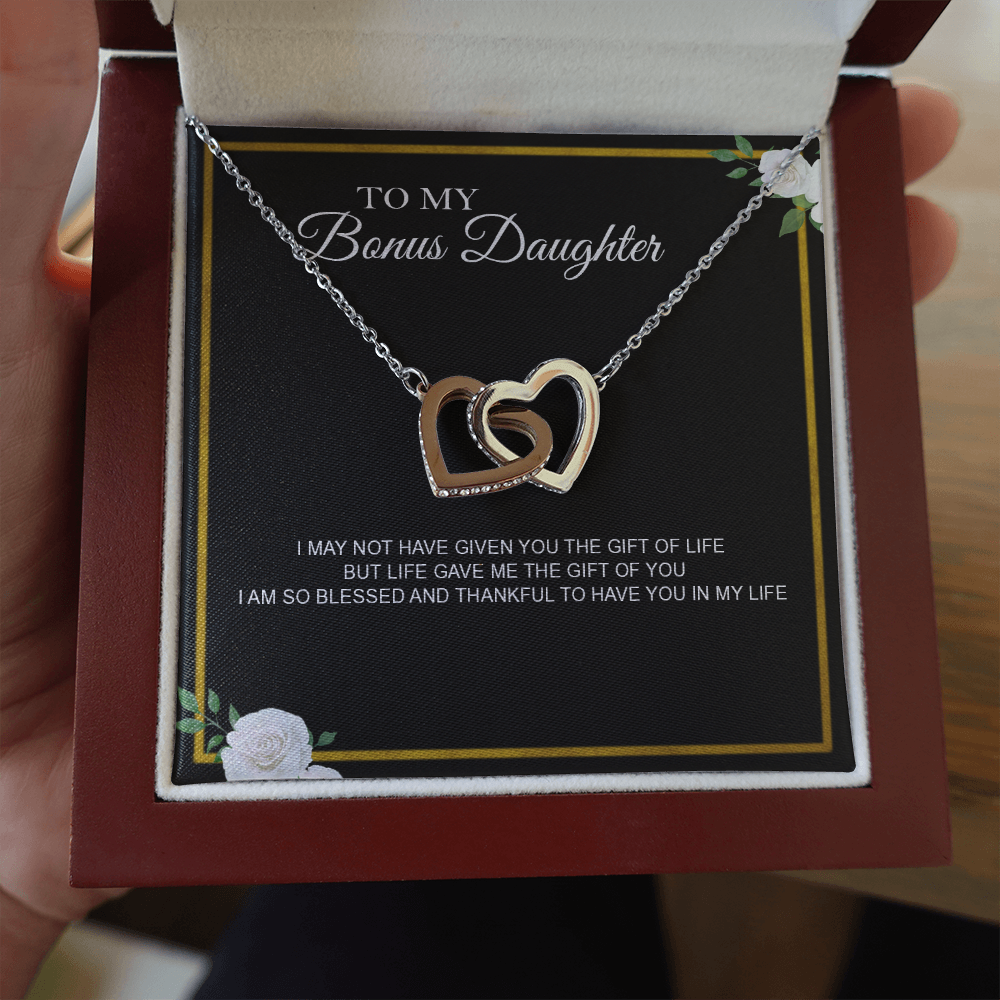 To My Bonus Daughter Necklace Heart Pendant I May Not Have Given You the Gift of Life But Life Gave Me the Gift of You