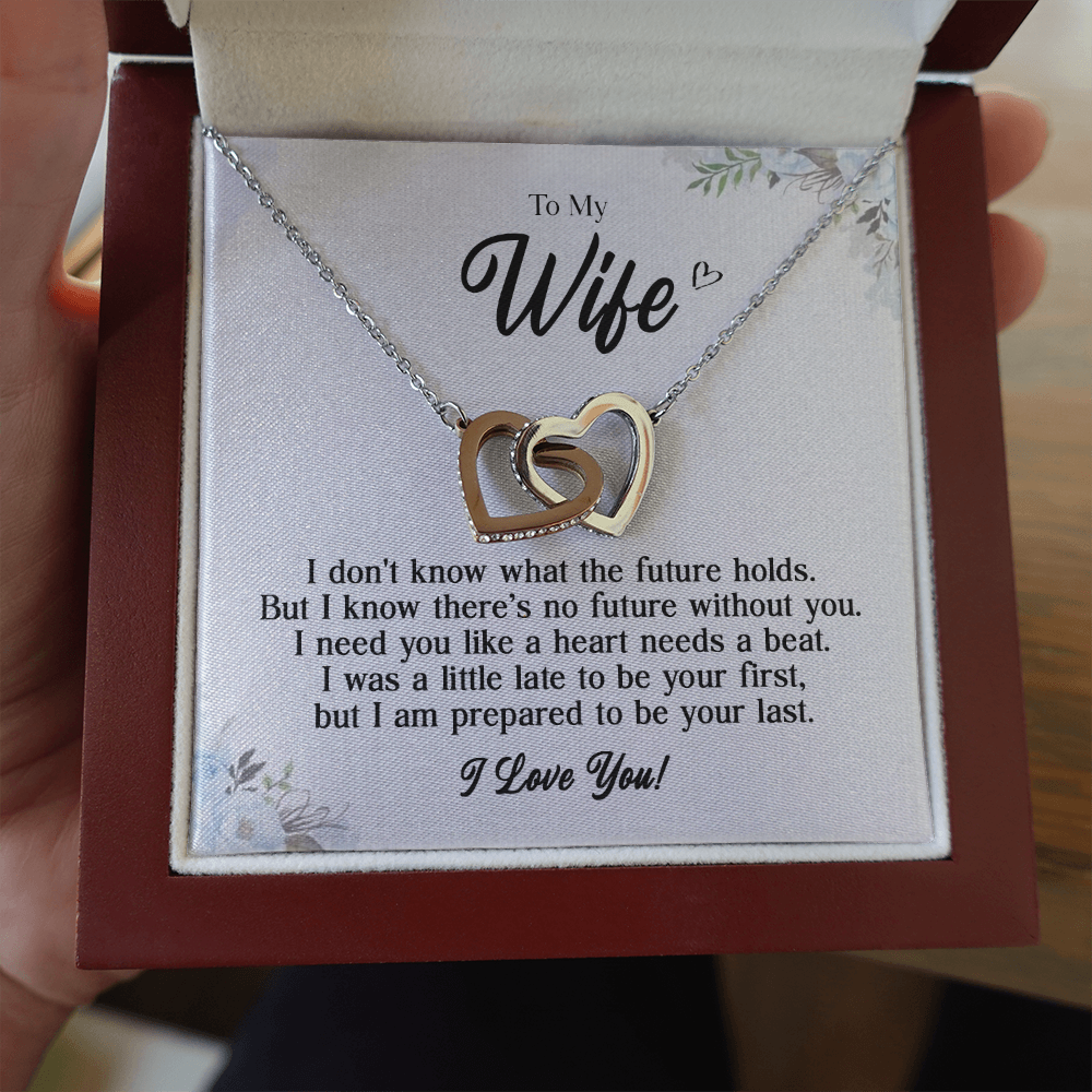 To My Wife 4 Mom daughter 2 trai tim necklace