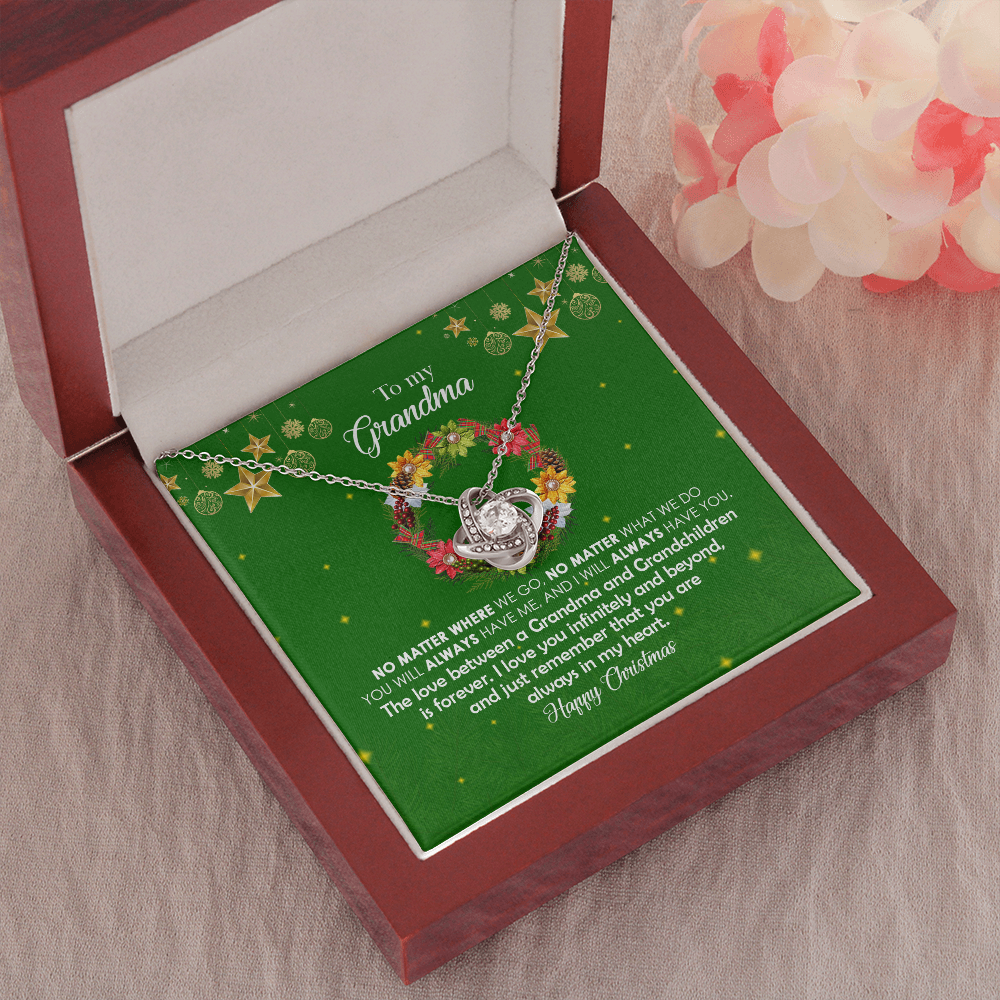 grandma-05 Love Knot Necklaces With Box Card 001