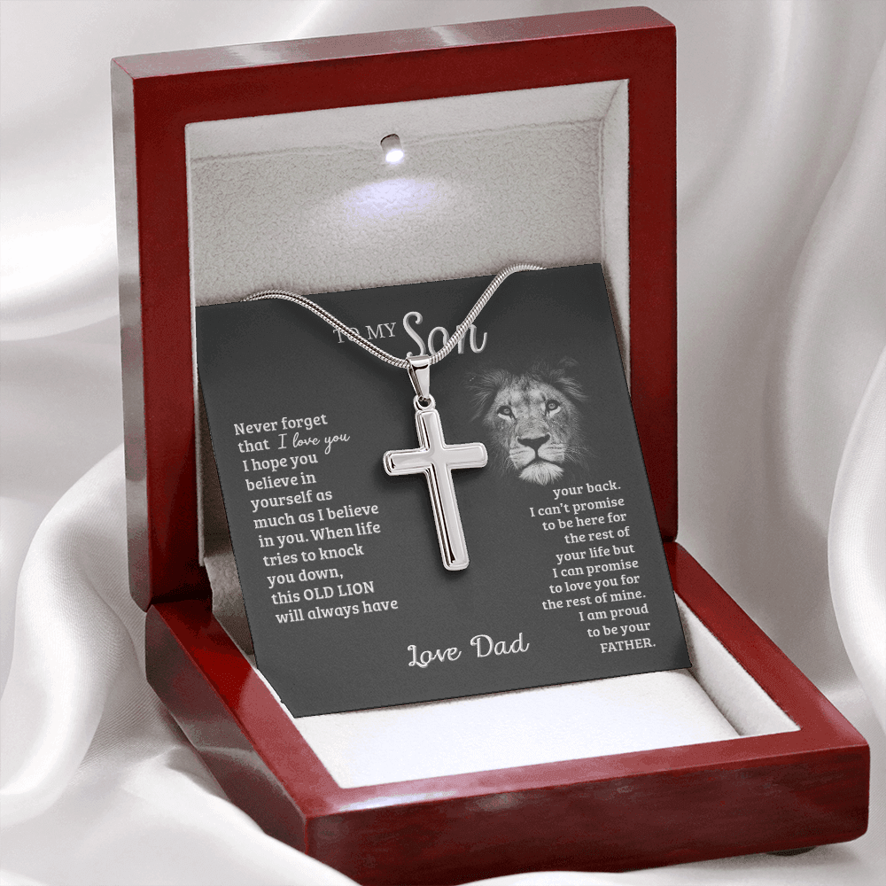 thanhsonlion-03 thanhsonlion-04 Personalized To My Son Gifts From Dad, To My Son, Lion Necklace for Son, Jewelry Son, Customized Father Son Gifts Love On Birthday Christmas, Anniversary Congratulations Grad, Senior Gift