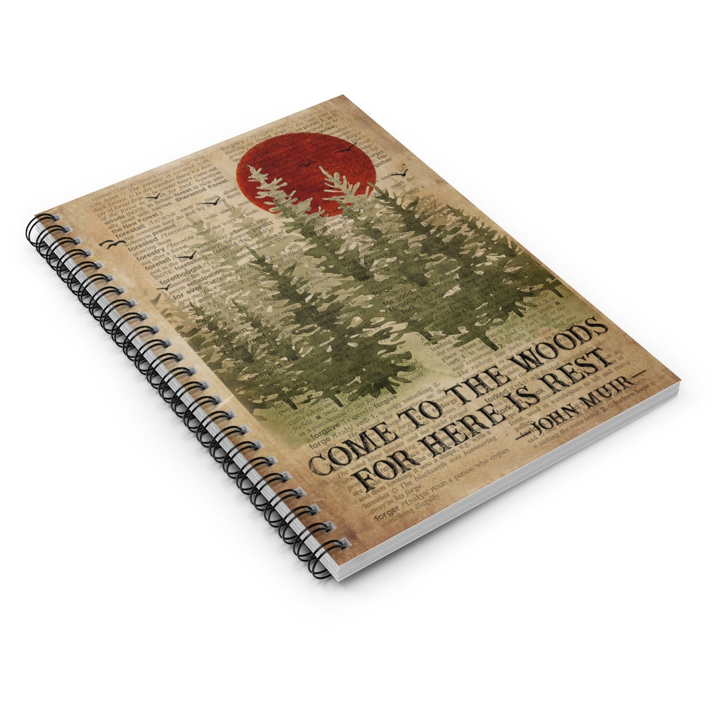 Spiral Notebook Sleep In The Woods Dictionary Camping Personalized Gift Basics Wide Ruled Wire Bound Wide Rule Stationery Gift