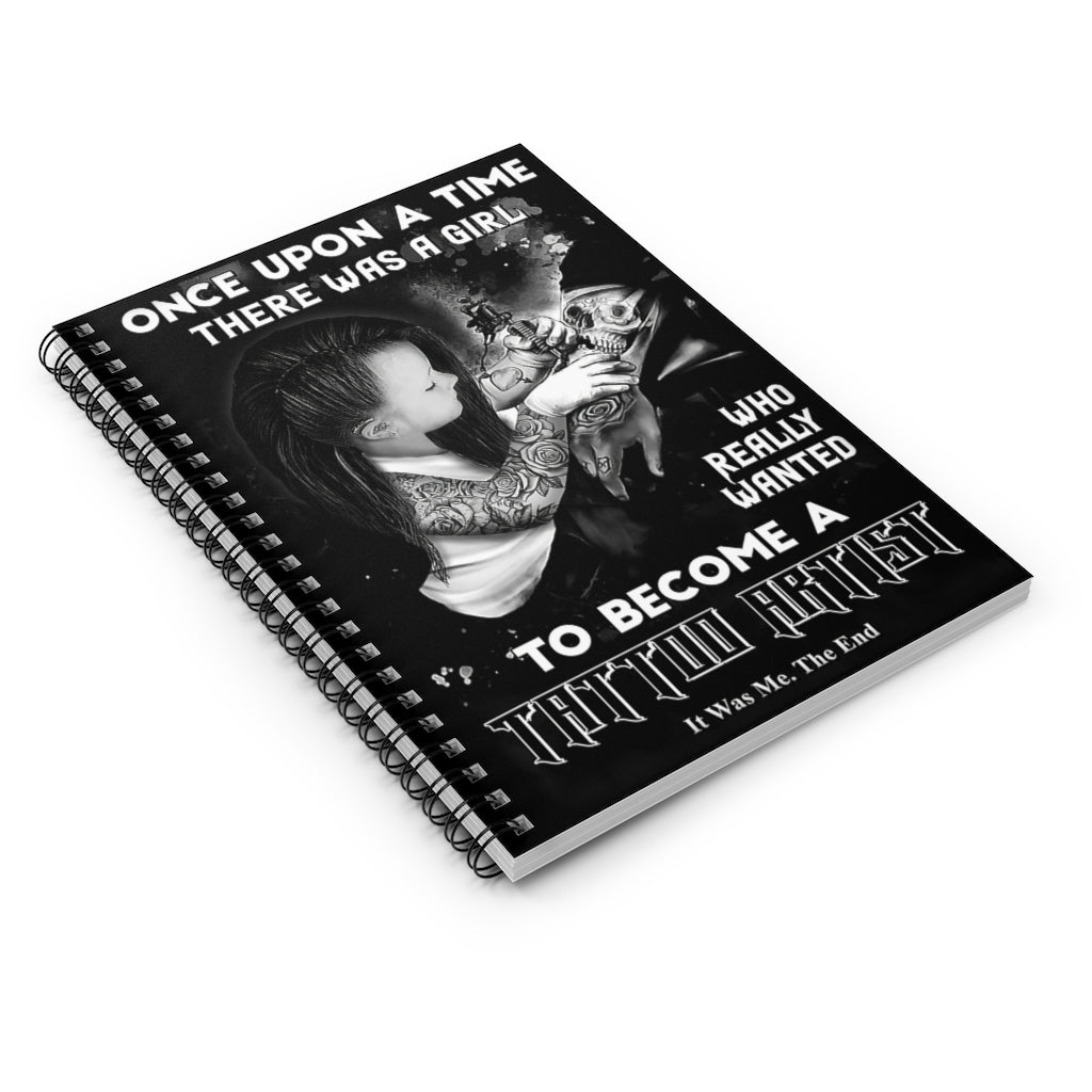 Spiral Notebook Tattoo Once Upon A Time A Girl Inspirational to My Family Friend Gift Unisex Awesome Happy Birthday Gift Subject Notebooks Baby Journal Keepsake Spiral Notebook
