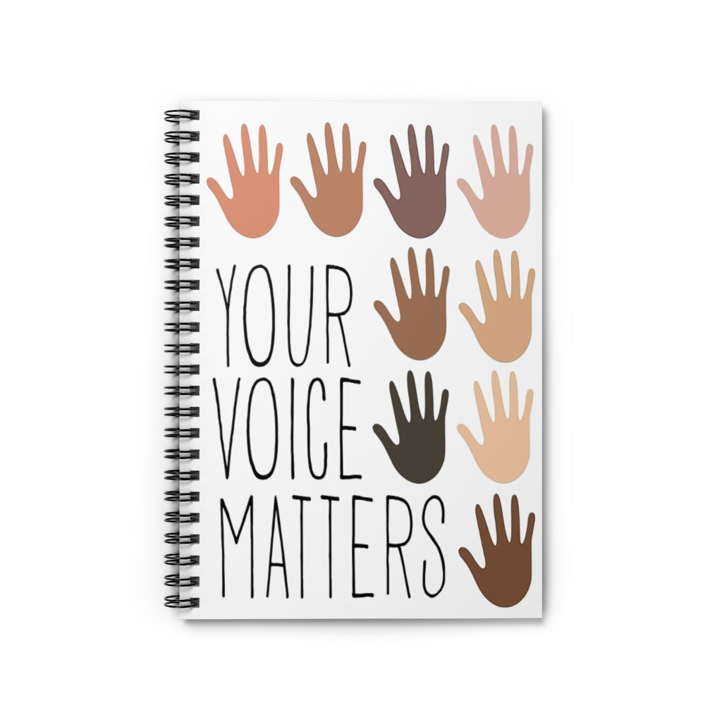 Spiral Notebook Inspirational to My Dad Hand Your Voice Matters Paper Print Family Friend Birthday Ruled Line