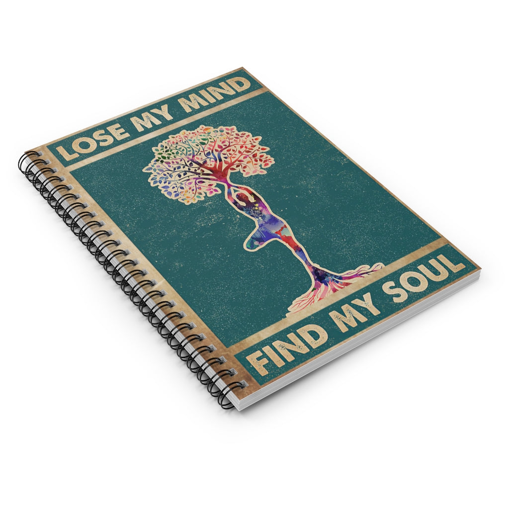 Spiral Notebook Retro Green Tree Pose Lose Your Mind Perfect for Office Home School Business Writing & Note Taking New Parents