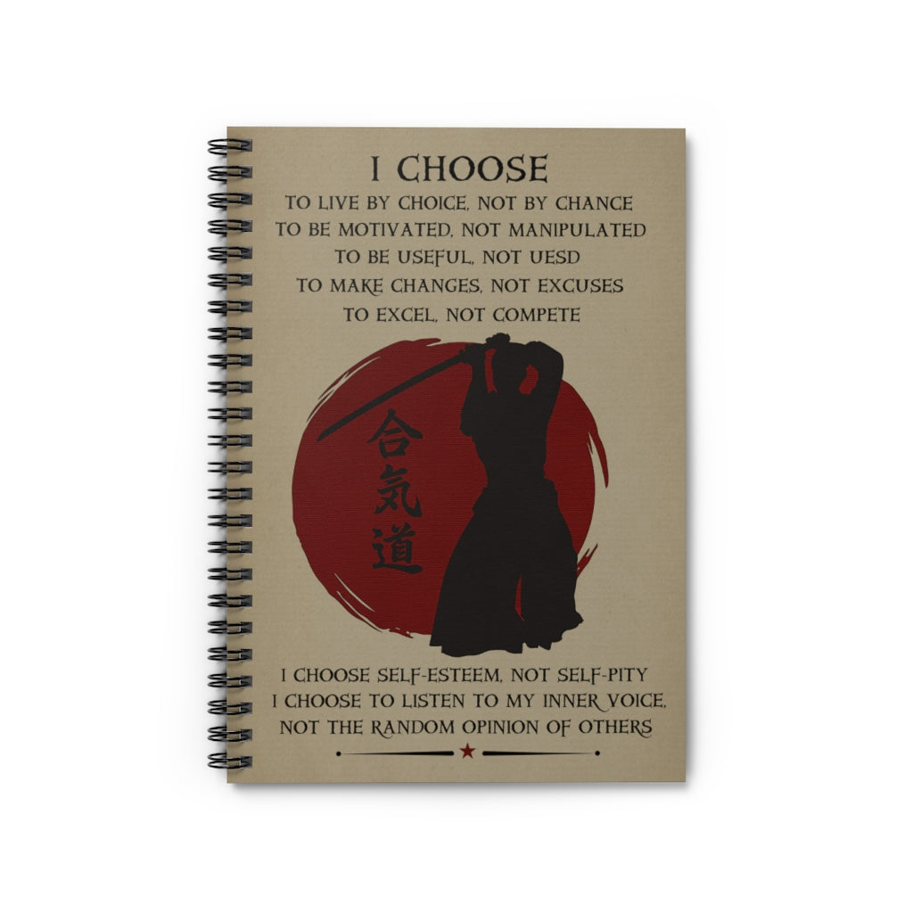 Customized I Choose - English - Aikido Family Friend, Awesome Birthday Perfect Happy Birthday Gift Spiral Notebook - Ruled Line