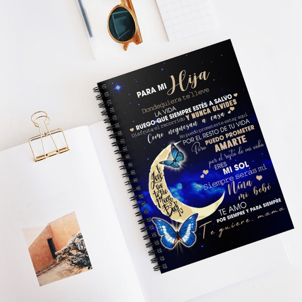 Spiral Notebook - Ruled Line I love you to the Moon and Back Keepsake Spiral Notebook Gift On Birthday Personalized Gift