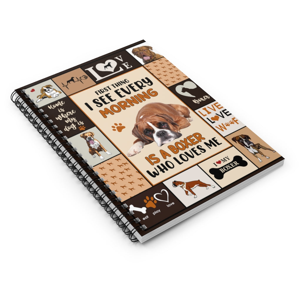 Spiral Notebook Personalized Blankets First Thing I See Every Morning is A Boxer Dog Personalized Gift Stationery Gift Personalized Notebook