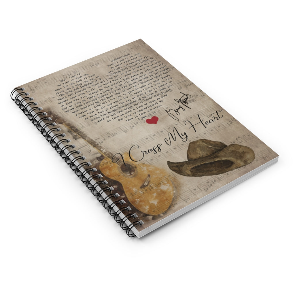 Spiral Notebook to My Mom George Strait I Cross My Heart Lyrics Guitar Unframed Prints Wall Art Woman Gifts for Woman Ruled Line