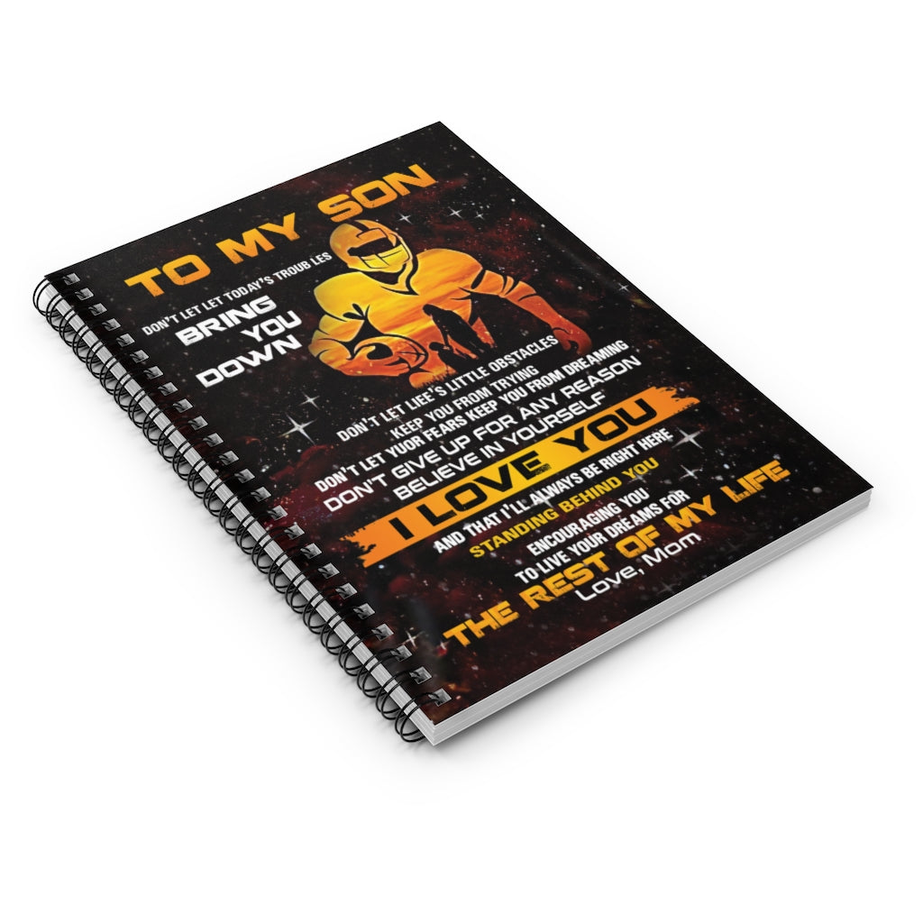 Spiral Notebook American Football Mom To Son I Love You Personalized Gift Stationery Gift Personalized Notebook Mum Gift