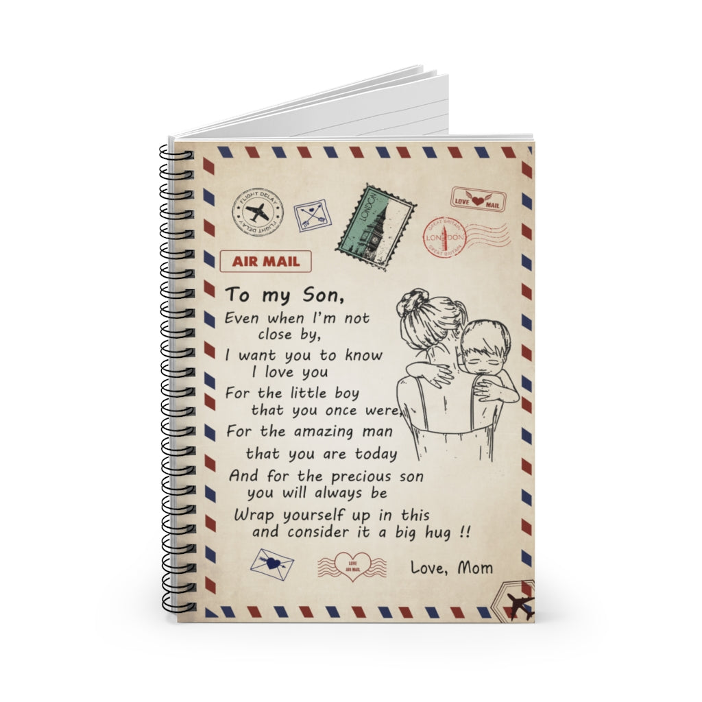 Spiral Notebook To My Son - Mom Premium Throw SO-Ft Polyester Mens Women Novelty Ruled Line