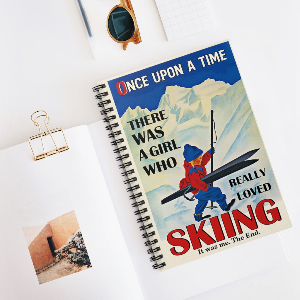 Spiral Notebook Once Upon A Time Skiing Gift Ideas Home School Supplies for College Students Subject Notebooks