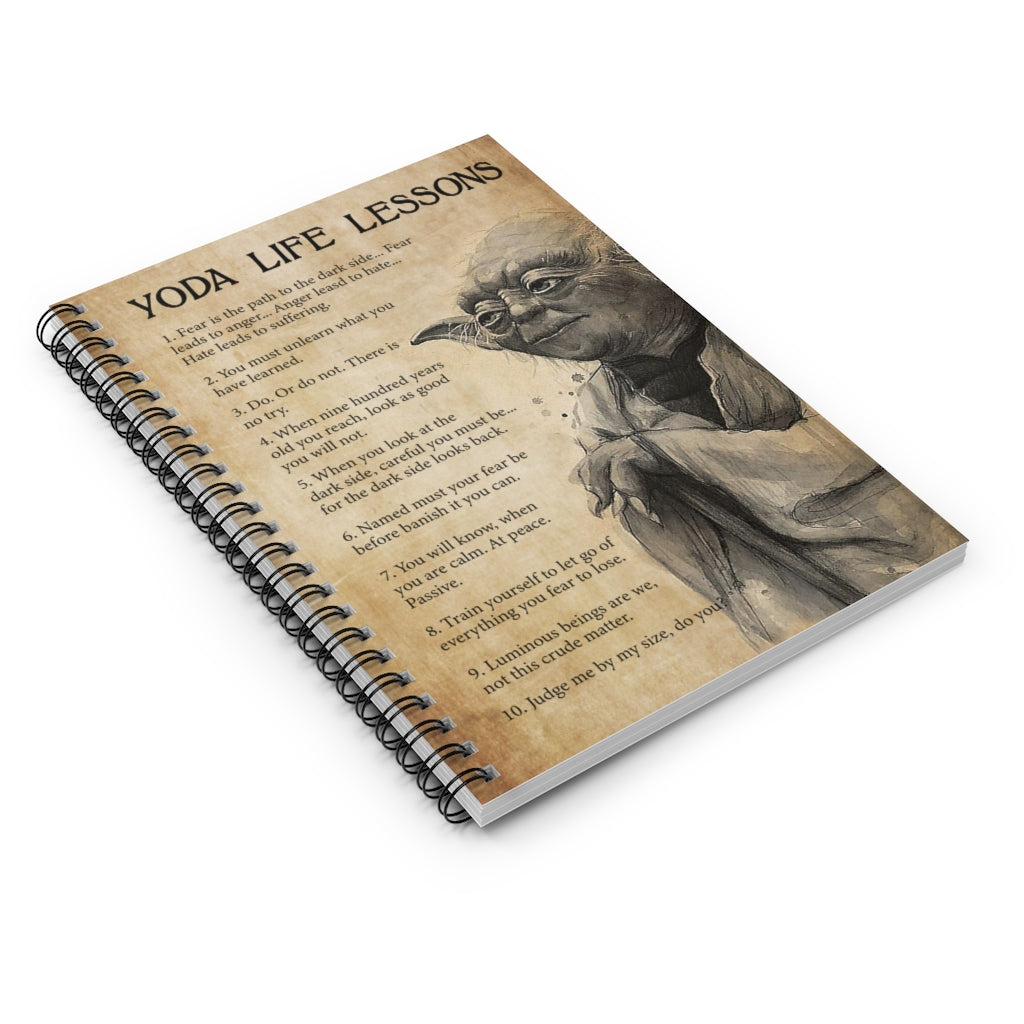 Spiral Notebook Gifts Yoda Life Lessons Yoda Star Wars You Must Unlearn What You Have Learned Family Friend Gift Unisex, Wedding, Anniversary, Awesome Birthday Perfect