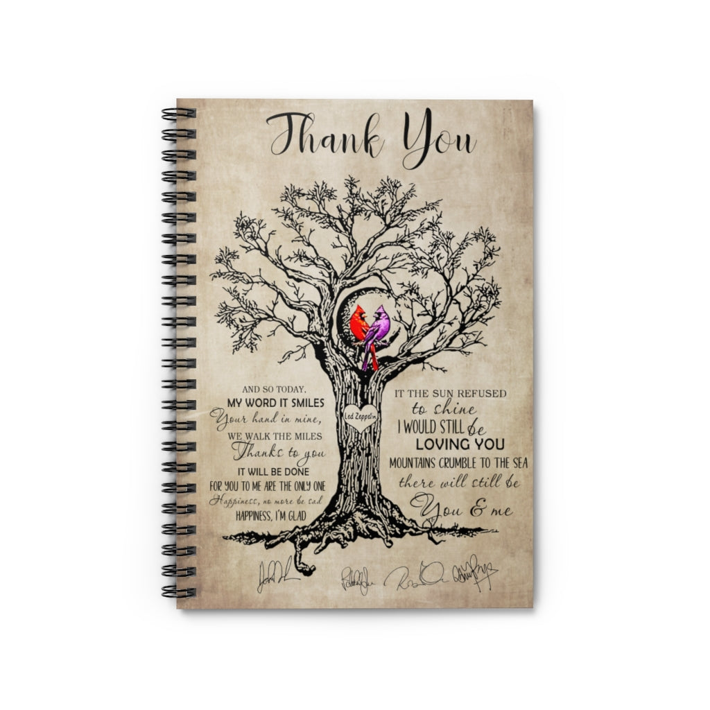 Spiral Notebook Custom Notebook Thank You Cardinal, Signs for Home, Vintage Gifts On Birthday