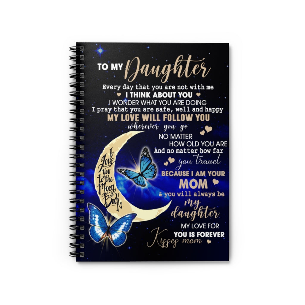 Spiral Notebook Sophia - Present Daughter Blanket Gift from Mom - Butterflies Mom to My Daughter I Love You Forever & AlwaysRuled Line
