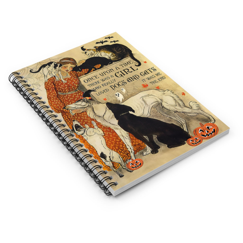 Spiral Notebook A Girl Who Really Loved Dogs And Cats Basics Wide Ruled Classic Ruled Notebook/Journal