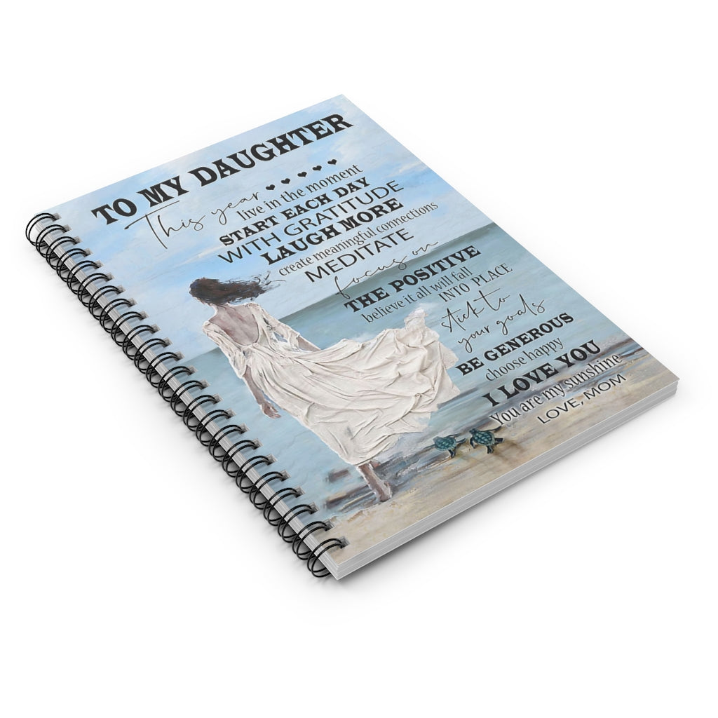 Spiral Notebook To My Daughter I Love You You Are My Sunshine Love Mom Vintage Signs Gifts Woman Men Basics Wide Ruled Wire Bound Wide Rule