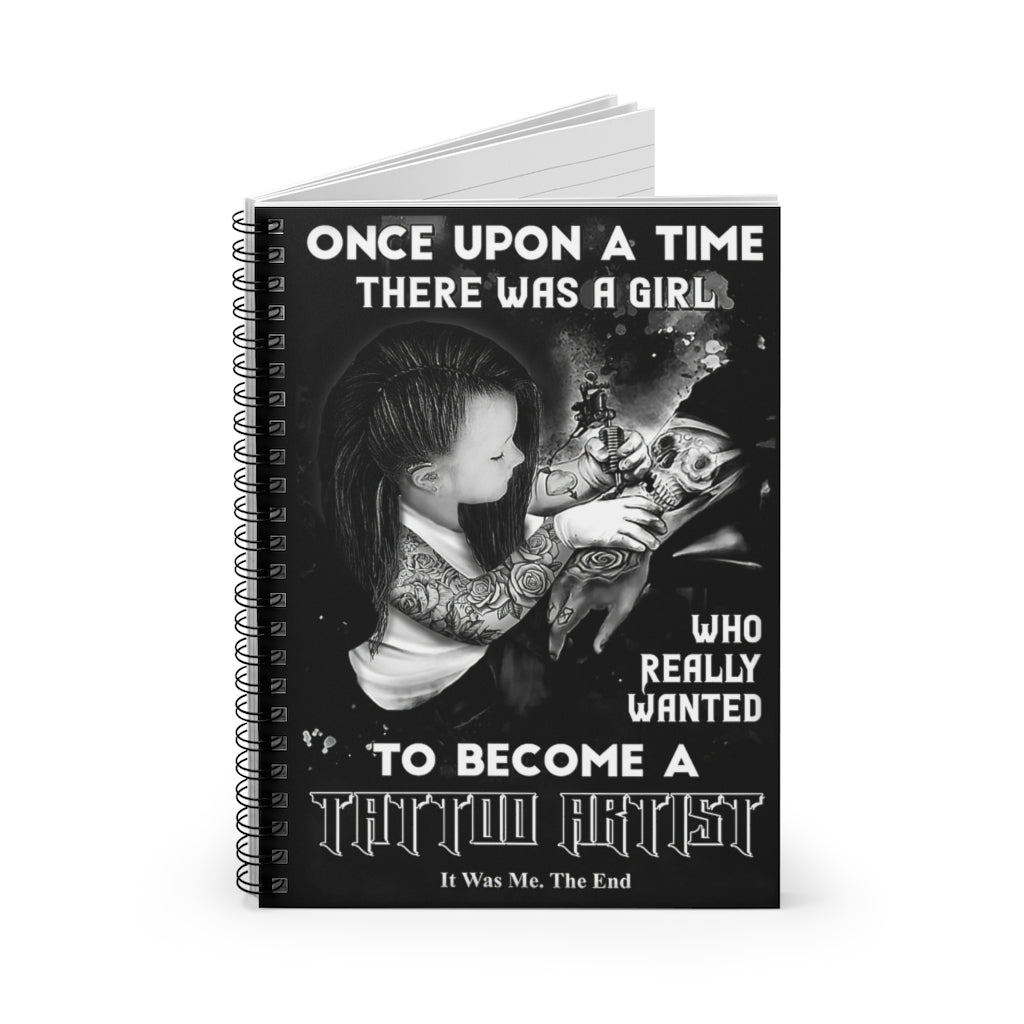 Spiral Notebook Tattoo Once Upon A Time A Girl Inspirational to My Family Friend Gift Unisex Awesome Happy Birthday Gift Subject Notebooks Baby Journal Keepsake Spiral Notebook