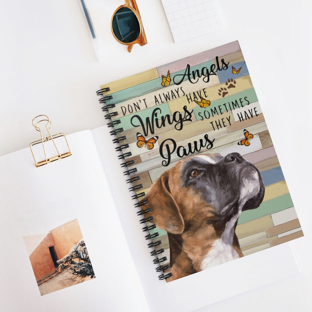 Spiral Notebook Angels don't always have wings sometimes they have Paws Stationery Gift, Personalised Notebook