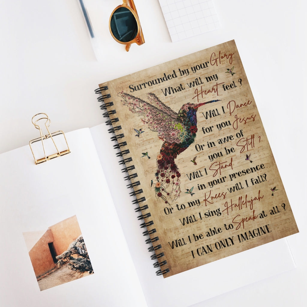 Spiral Notebook - Ruled Line Music Sheet Only Imagine Hummingbird Baby Journal Keepsake Spiral Notebook Gift On Birthday Smart Notebook