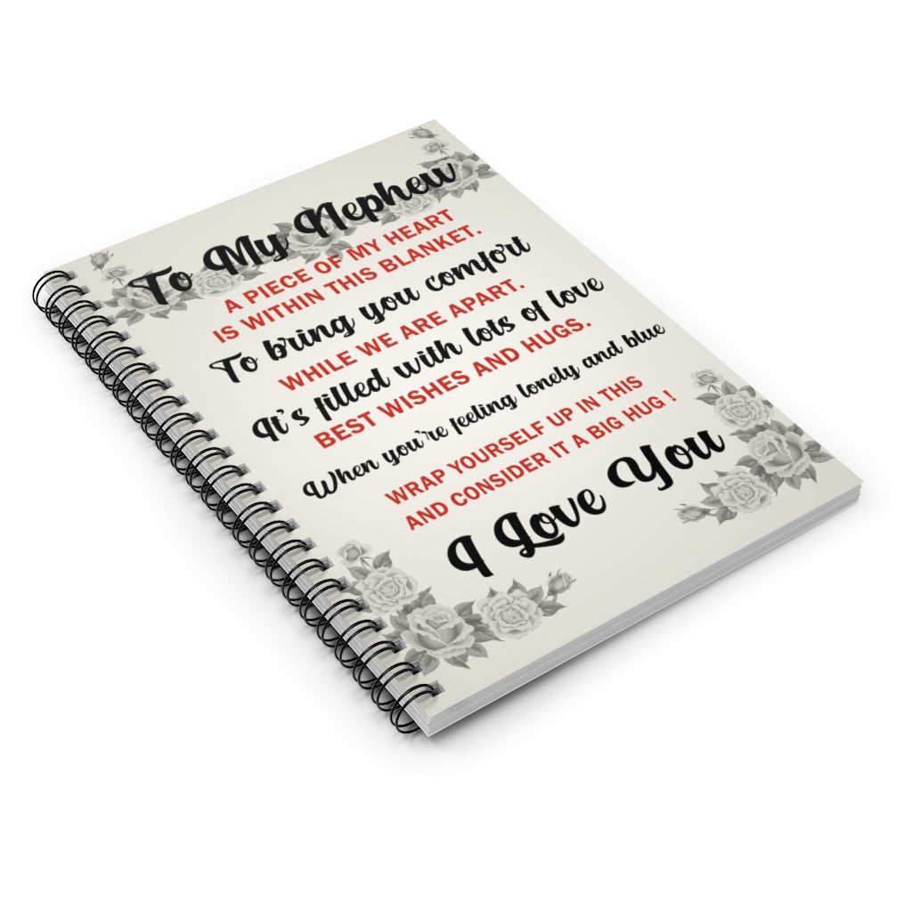 Spiral Notebook To My Nephew- I Love You- Gift for Nephew Ruled Line New Parents Gift Ideas Baby Journal Keepsake Spiral Notebook