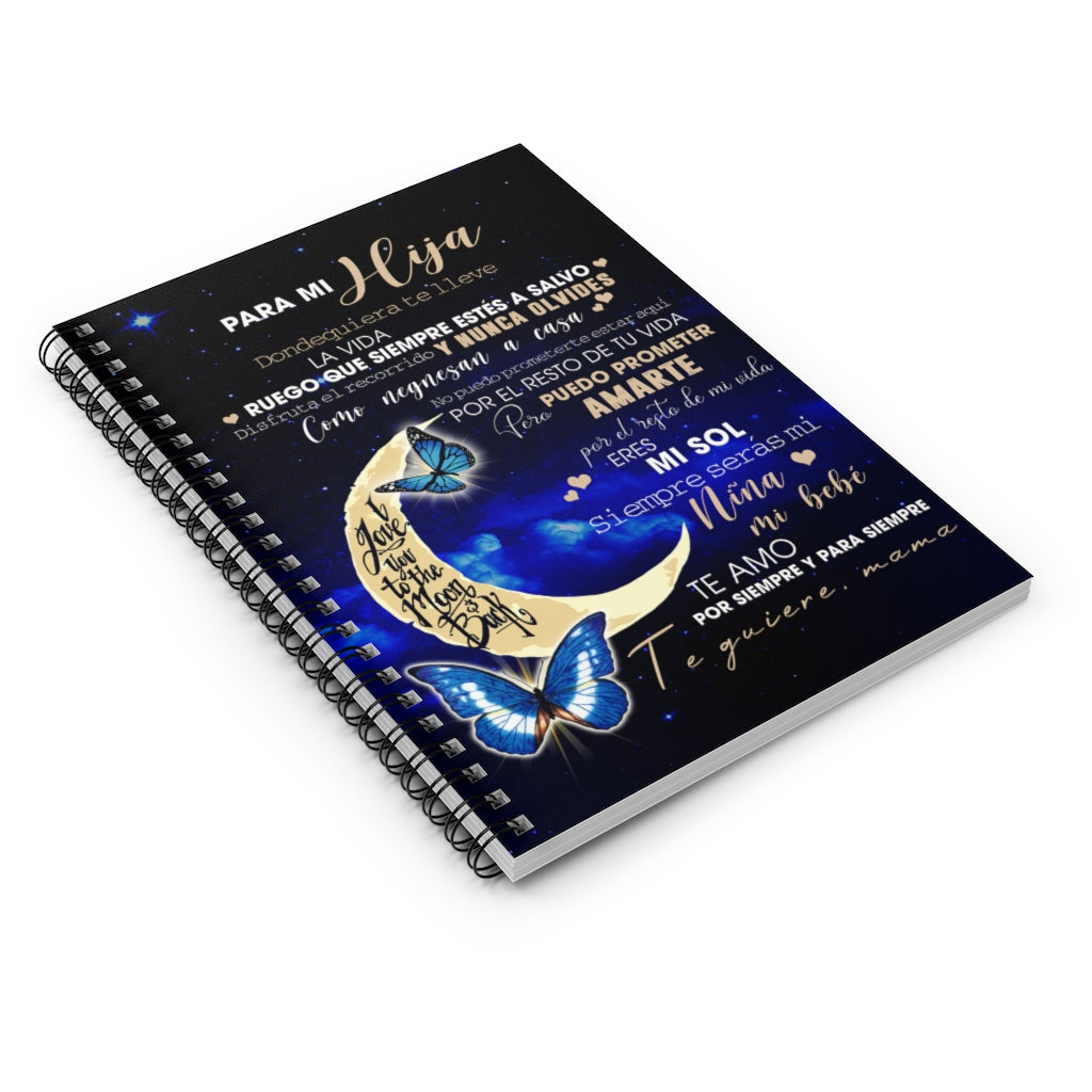 Spiral Notebook - Ruled Line I love you to the Moon and Back Keepsake Spiral Notebook Gift On Birthday Personalized Gift