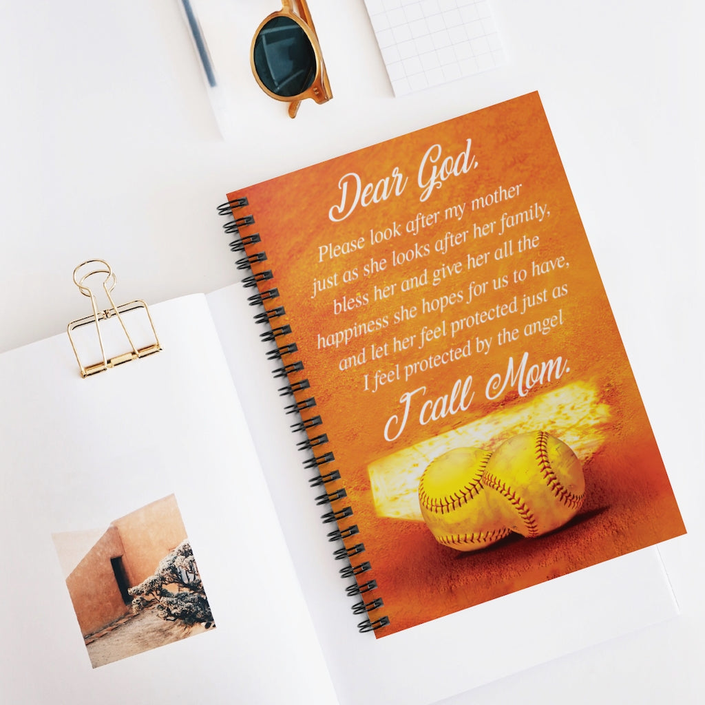 Spiral Notebook Dear God Please Look After My Mother I Call Mom Gifts for Daughter Gifts for Women, Men Gift Ideas Poster Subject Notebooks Baby Journal