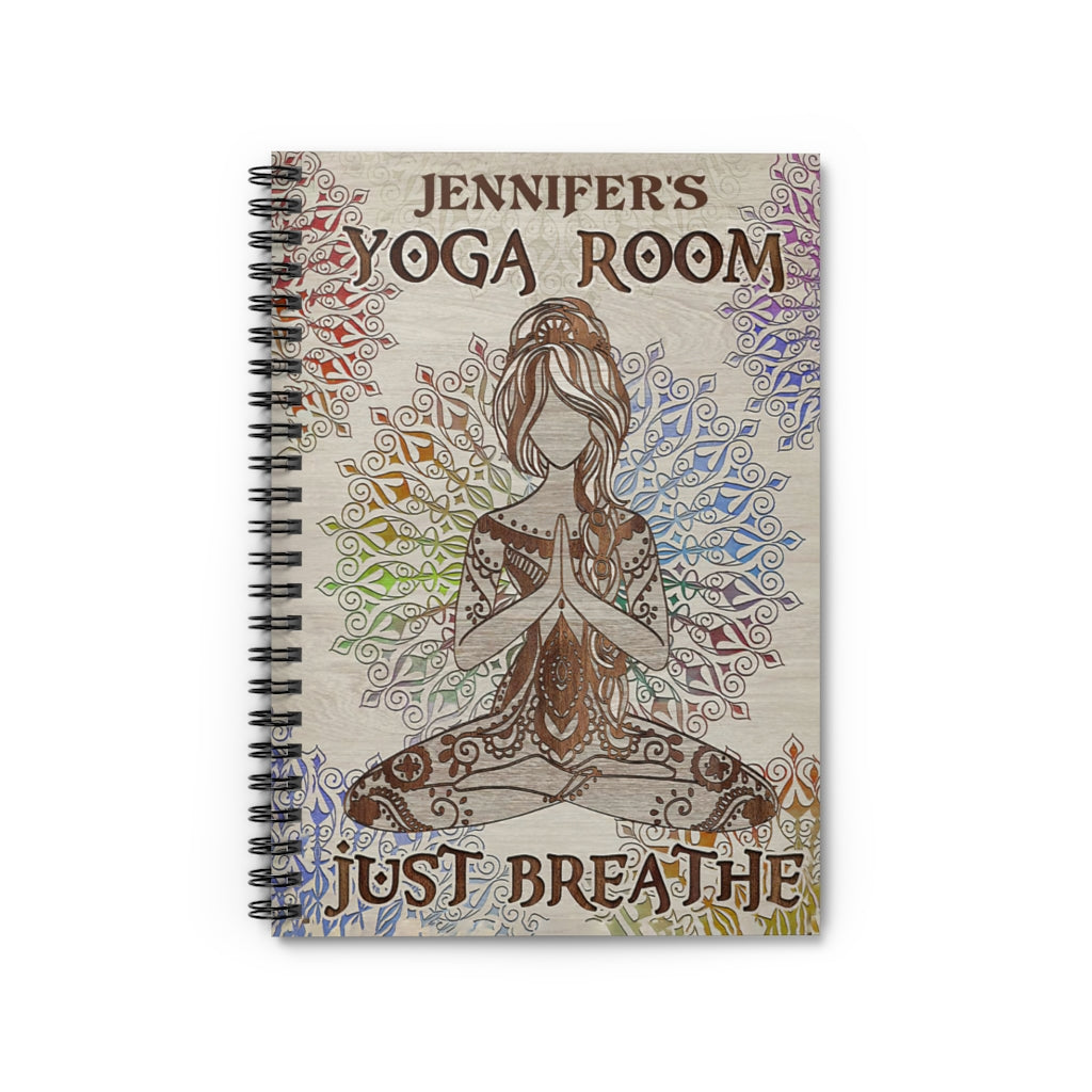 Spiral Notebook Personalized Yoga Room Mandala Just Breathe Inspirational Ideas Premium Gift Family Awesome On Birthday