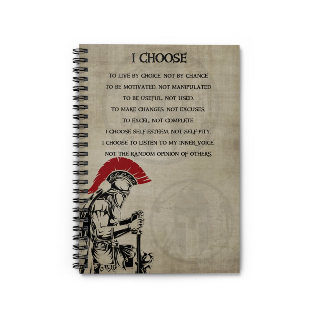 Spiral Notebook - Ruled Line I Choose - English - Aikido Family Friend Gift Unisex, Perfect Happy Birthday Gift Stationery Gift Personalized Notebook