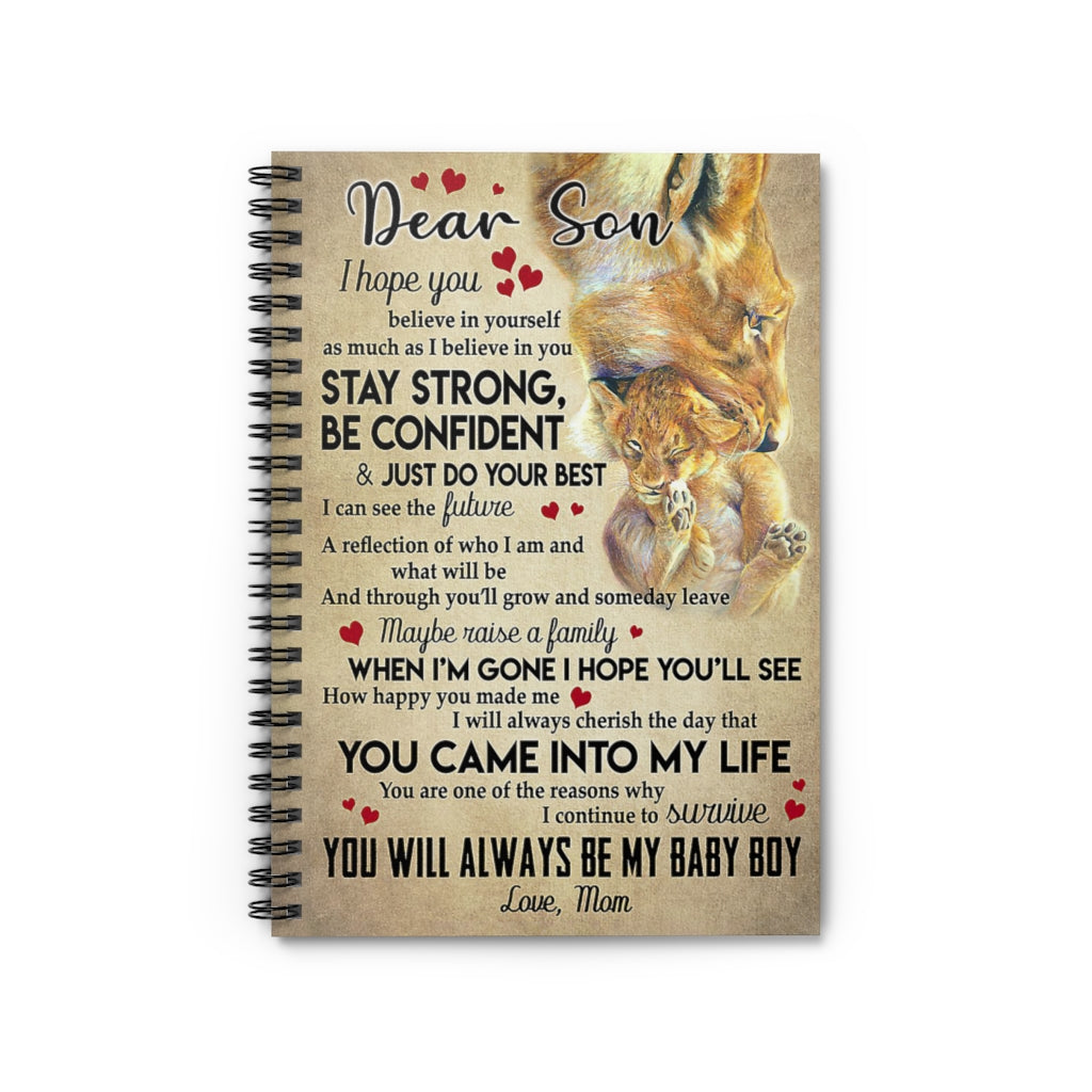 Spiral Notebook Dear Son I Hope You Believe In Yourself As Much As I Believe In You Leopard Meaningful Quote Inspirational Ideas School Smart Spiral Composit