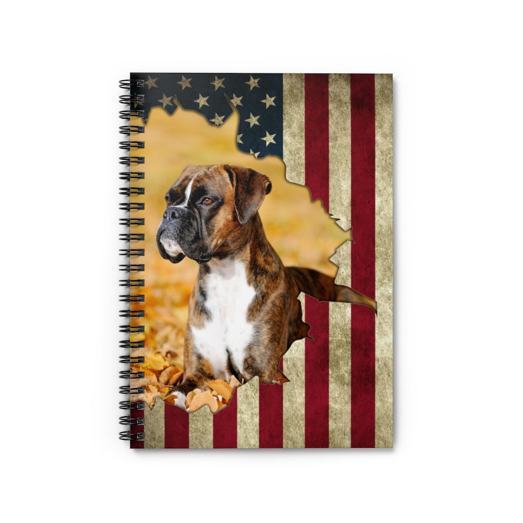 Spiral Notebook - Ruled Line Boxer Flag -Great Gift Idea Keepsake Spiral Notebook Gift On Birthday Personalized Gift Stationery Gift Love Dog