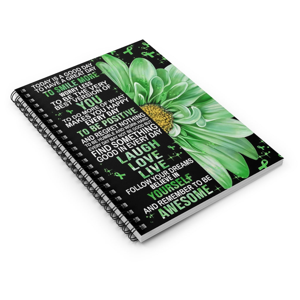 Spiral Notebook MENTAL HEALTH LAUGH LOVE LIVE TODAY IS A GOOD DAY - PRINT POSTER WALL ART HOME DECOR-gigapixel