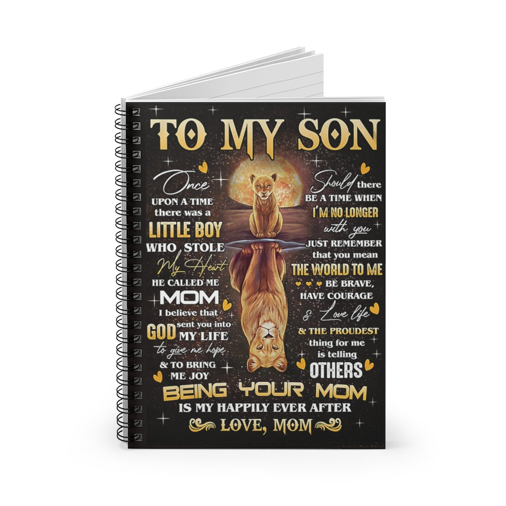 Spiral Notebook CUSTOMIZED TO MY SON LOVE YOU MOM LION-gigapixel