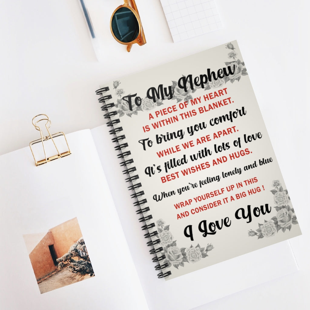 Spiral Notebook To My Nephew- I Love You- Gift for Nephew Ruled Line New Parents Gift Ideas Baby Journal Keepsake Spiral Notebook