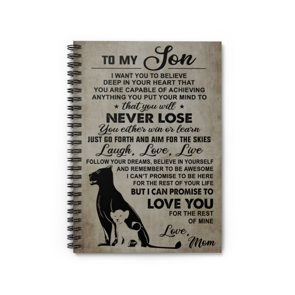 Spiral Notebook To My Son I Can Promise To Love You Love Mom 118 Pages Lined Notebook Personalized Notebook Spiral Bound Notebook 6x8 for Writing