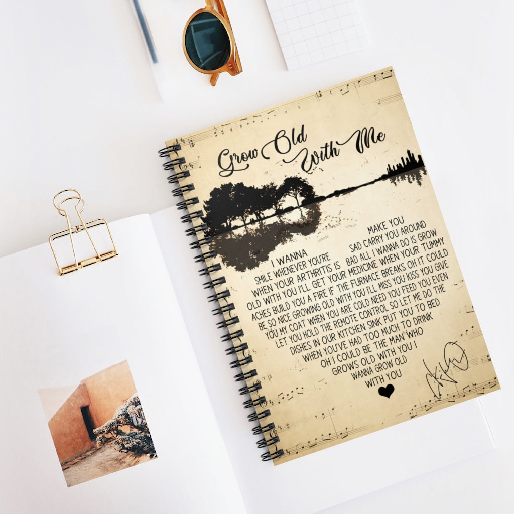 Spiral Notebook - Ruled Line to My Friends Poster Grow Old with Me (Remastered 2010) John Lennon, Yoko ONO Milk and Honey Gift for Woman